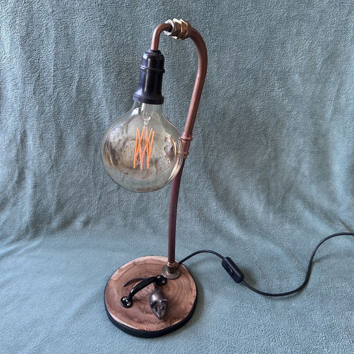 Lamp met greep en rat