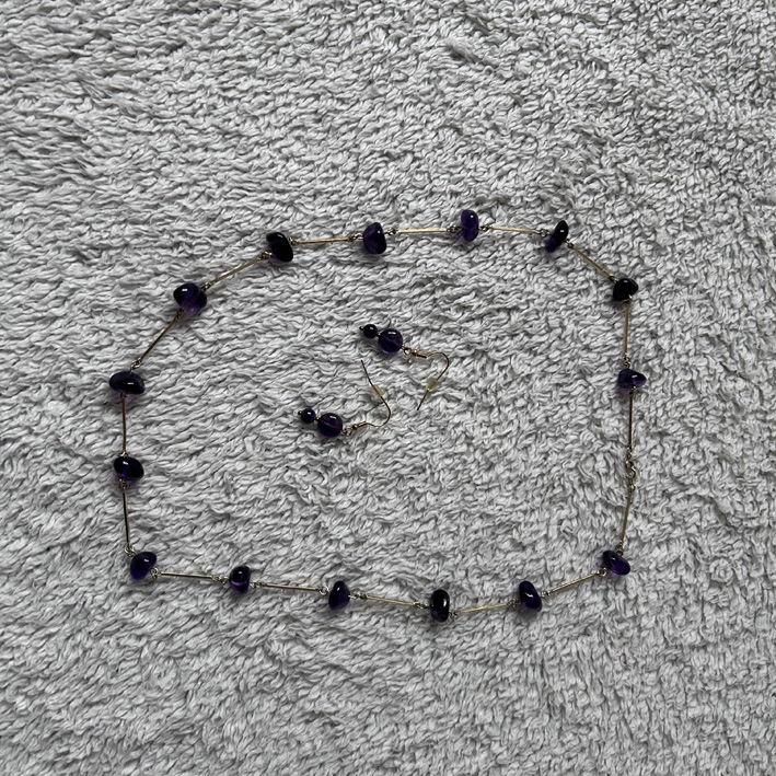Ketting Amethist met oorbellen