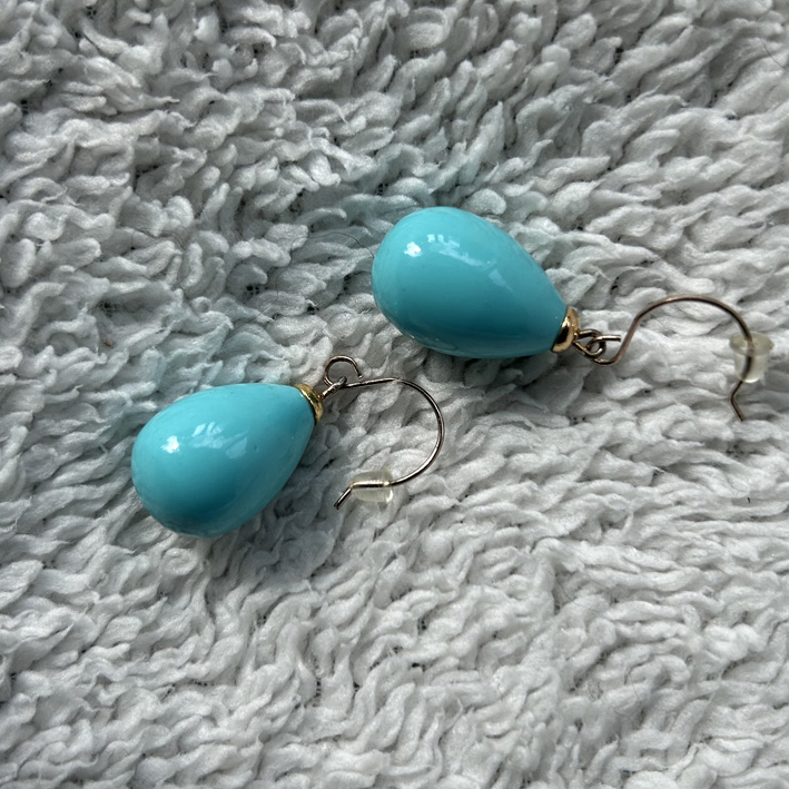 Oorbellen turquoise druppel