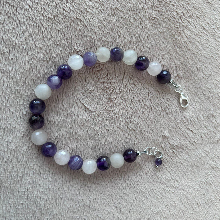 Armband paars wit