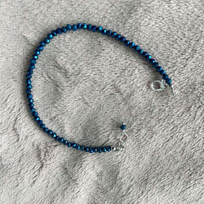 Armband blauw glitter