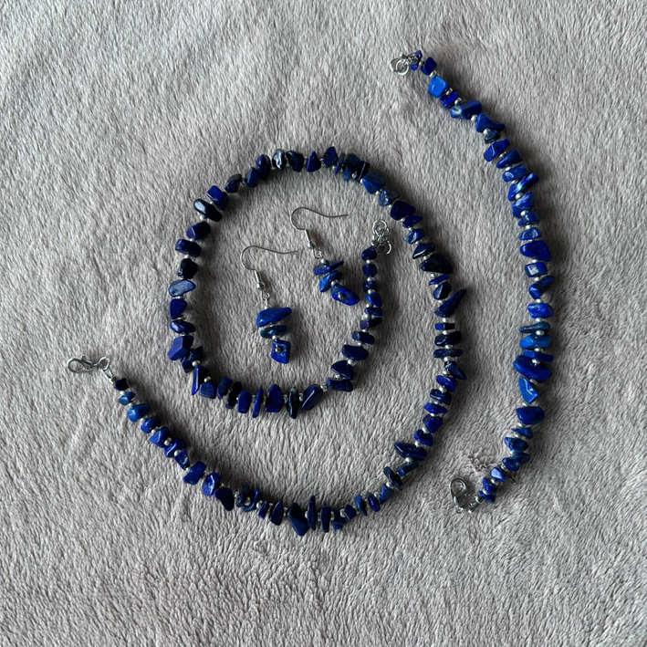 Set donkerblauwe edelsteen