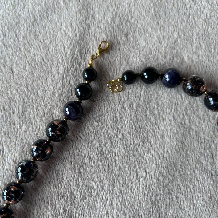 Ketting zwart-goudgemarmerd