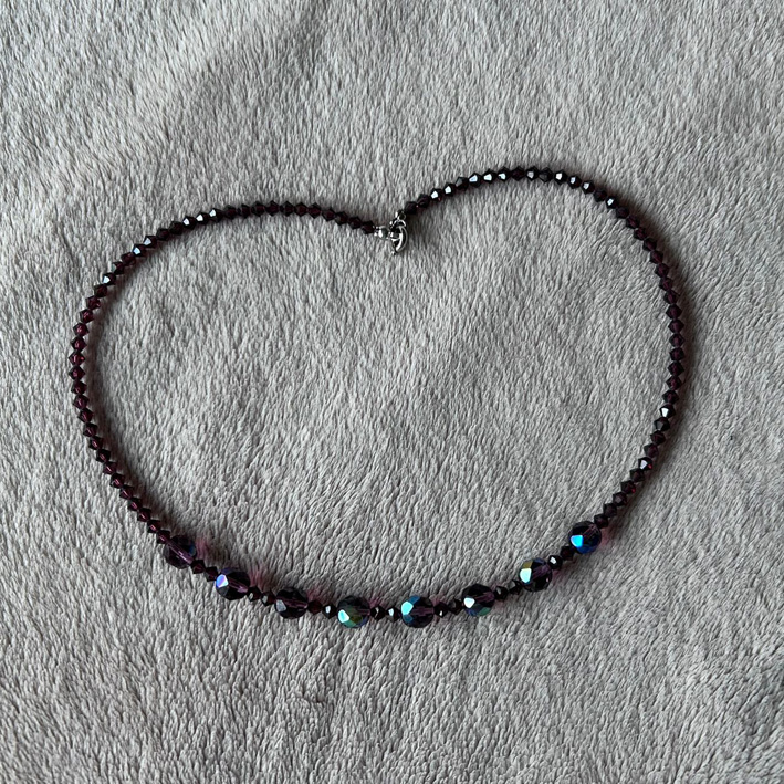 Strass ketting mauve